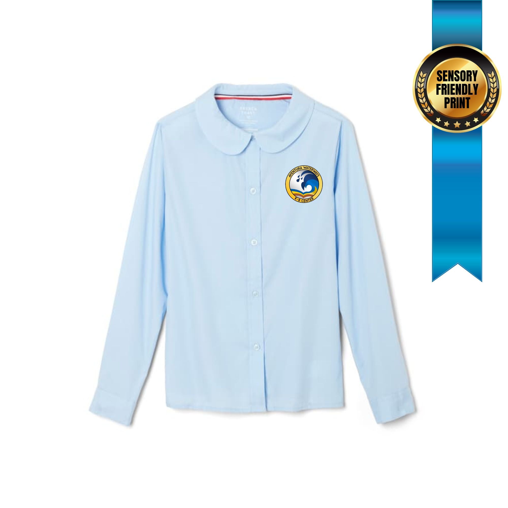 girls peter pan polo long sleeve k 5 printed