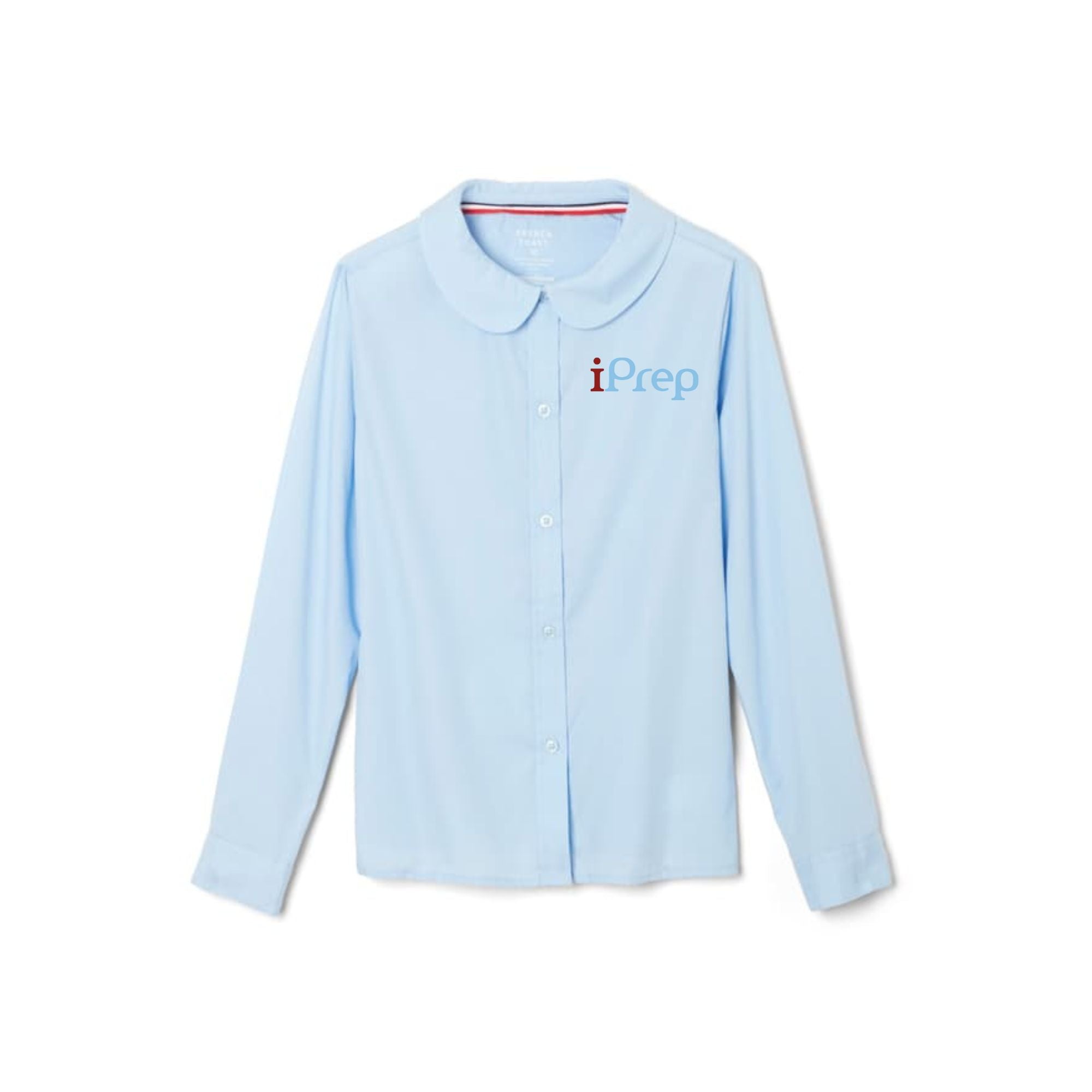 iprep pre k 4th girls polo long sleeve light blue