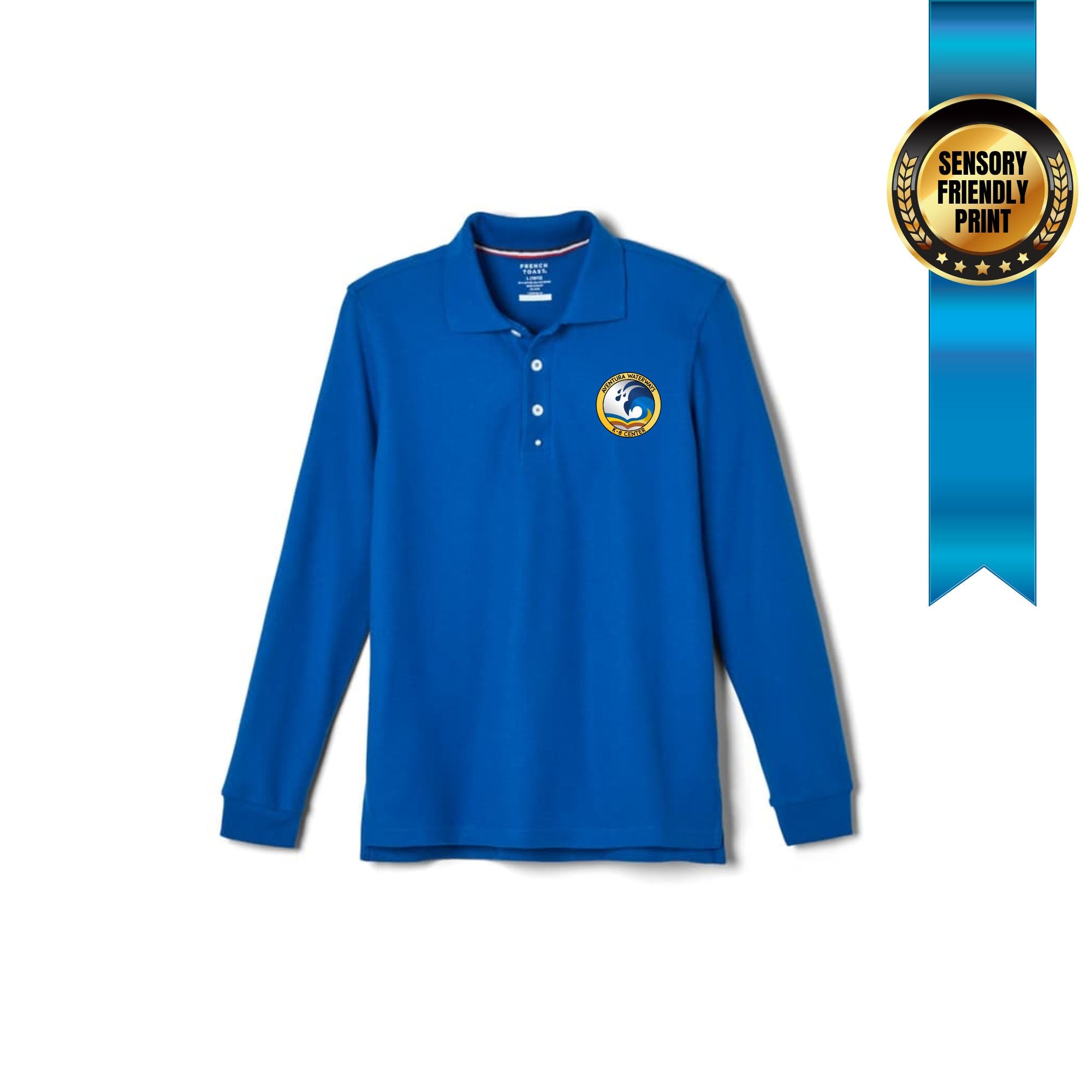 long sleeve pique polo 8th printed