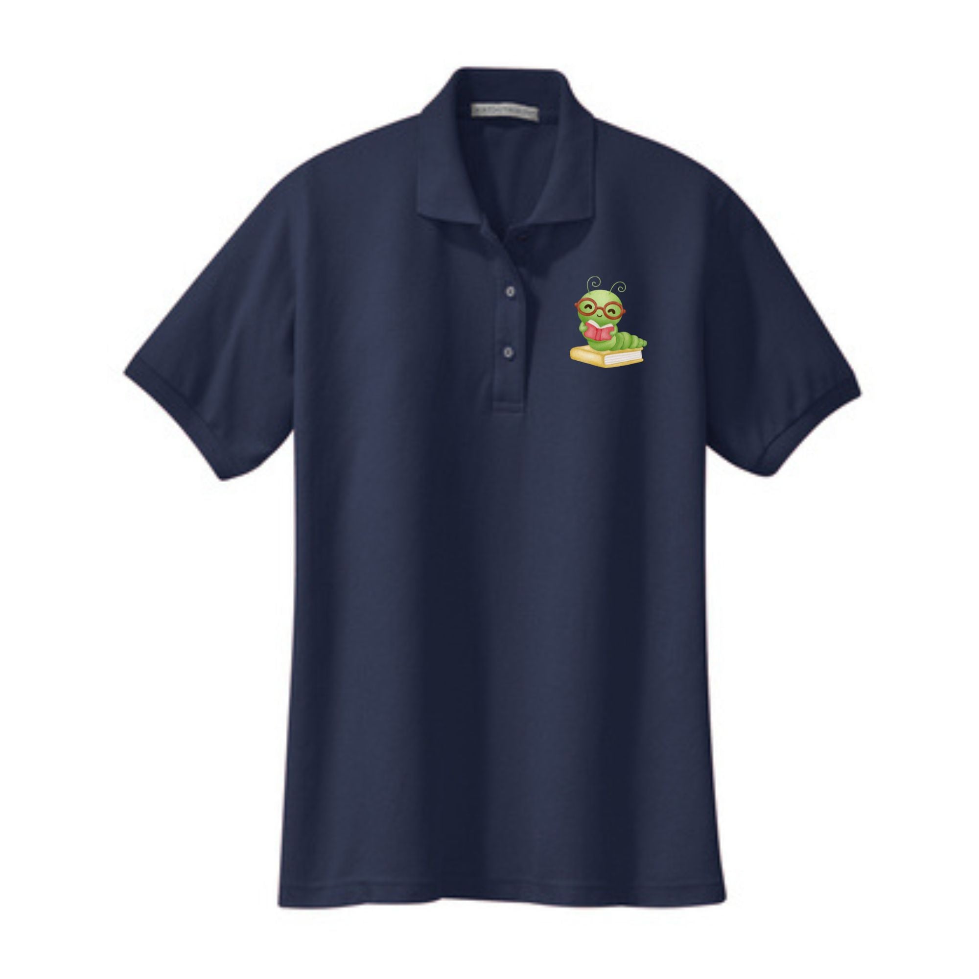Teacher Ladies' Cotton Pique Polo Book Worm