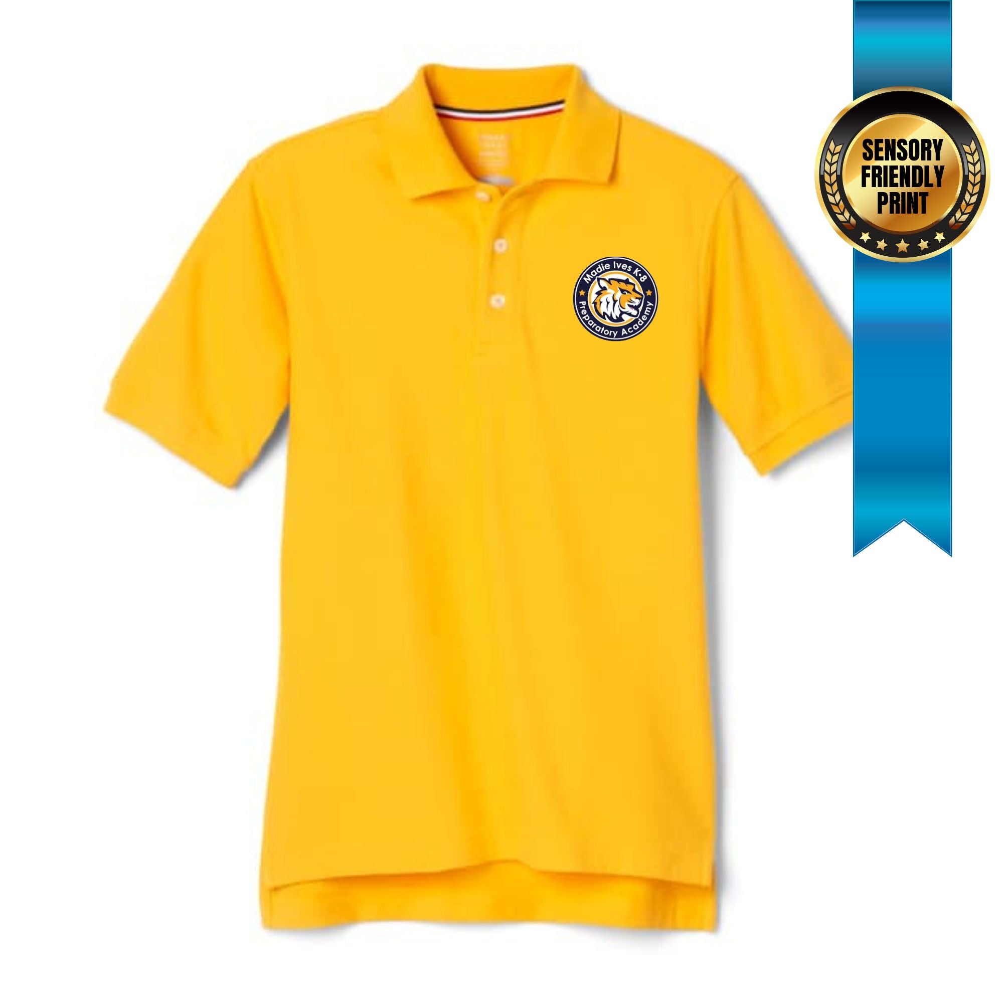 Madie Ives K-5TH Unisex Polo Gold Printed
